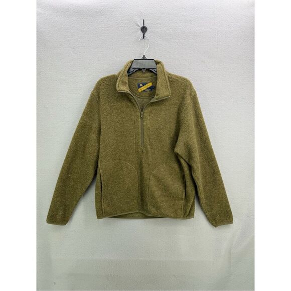 Onward Reserve Piper Brushed Fleece Olive Green 1/4 Zip Pullover Size S - Picture 1 of 9